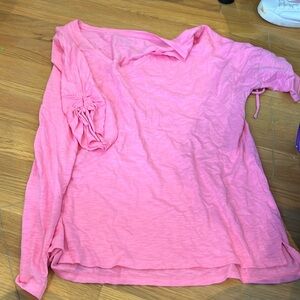 Talbots 2XP pink top with sleeve details